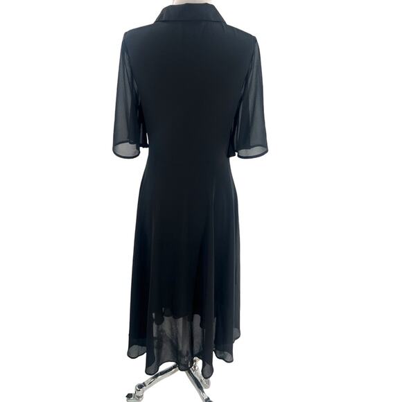 Pomander Place Black Maeve Classic Collared Shirt Maxi Dress Sz XS - Picture 7 of 12